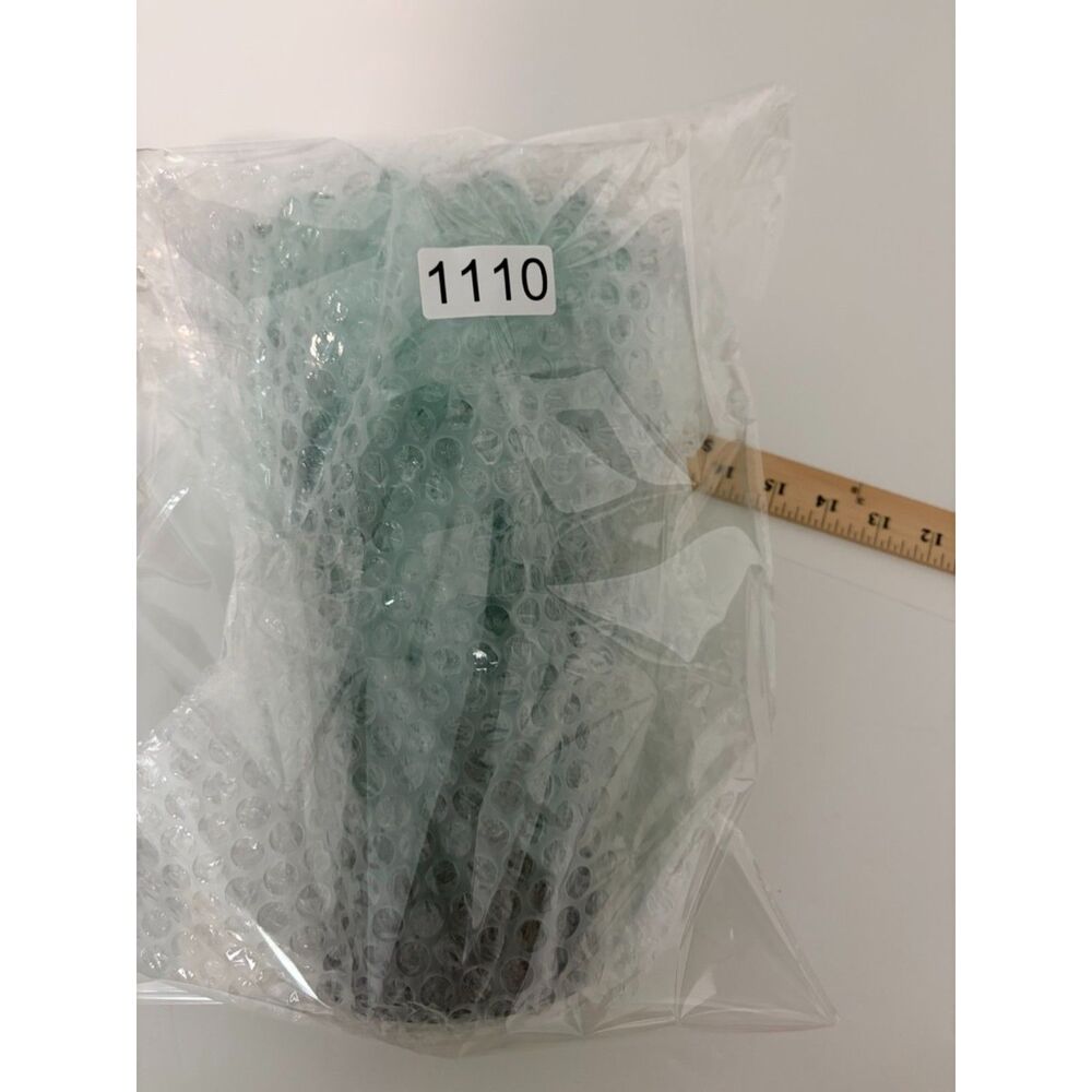 Green heavy crystal cut glass vase 10" - Picture 7 of 7